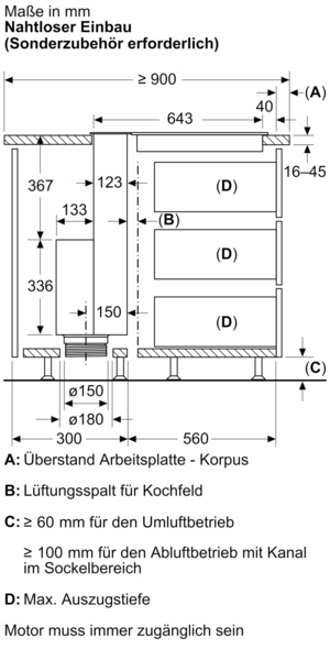 Siemens studioLine LD98WMM65 iQ700 Tischlüfter 90 cm flächenbündiger Einbau