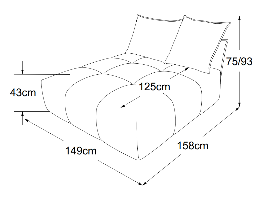 designwerk Palace - Recamiere ohne Armteil | inkl. 1 Kissen A & 1 Kissen B | B: 149 cm | D064107 designwerk Palace - Recamiere ohne Armteil | inkl. 1 Kissen A & 1 Kissen B | B: 149 cm | D064107
