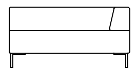 Illustration eines Sofaelements vor weißem Hintergrund freistil Rolf Benz 185