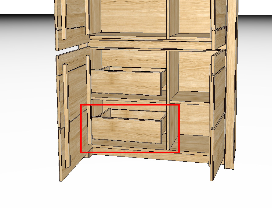 Innenschubkasten im unteren Bereich (unten) 