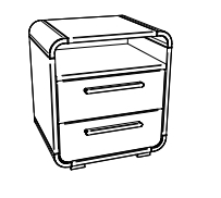 HA.5860 Hasena - Presley Nachttisch mit 2 Schubladen | B: 50 cm | Massivholz konfigurierbar