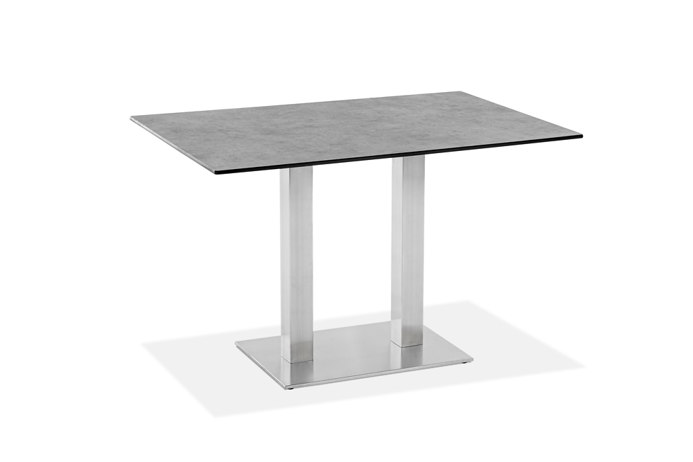 Niehoff Garden. Bistro | G503 | Tisch, rechteckig | 120 x 81 cm | Edelstahl/HPL Zement