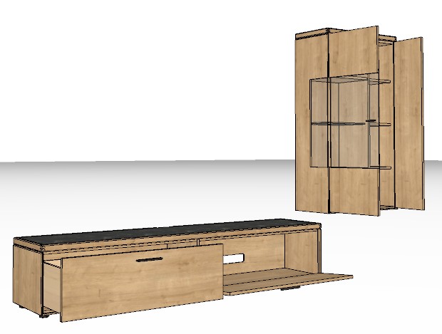 Wöstmann WM 2520 - Wohnwand | Type 0011/0111 | B: 303,8 cm | Wildeiche massiv, Keramik