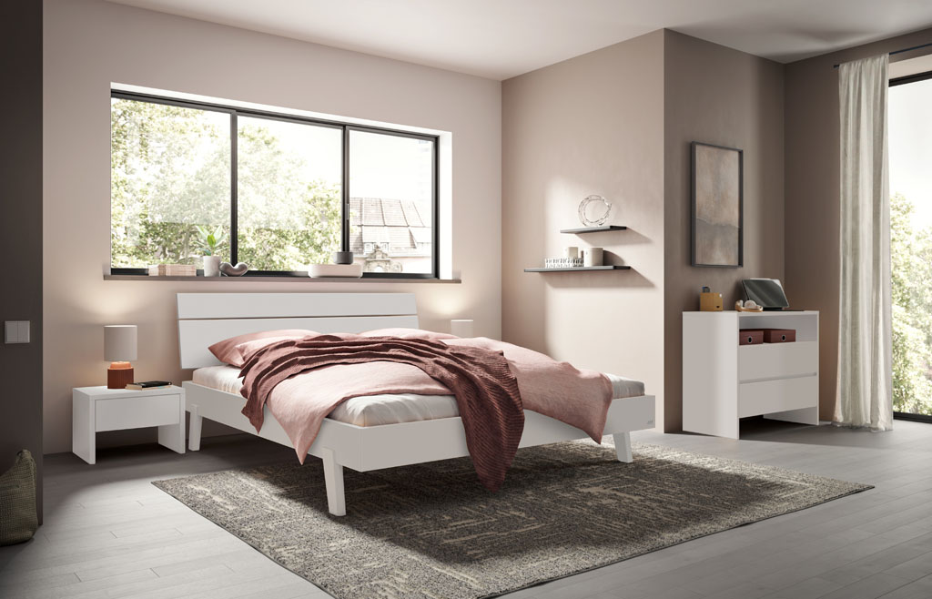Hasena -  Trento Bett Imperia | Rahmen Trento 16 | Kopfteil Lino | Füße Getano | konfigurierbar
