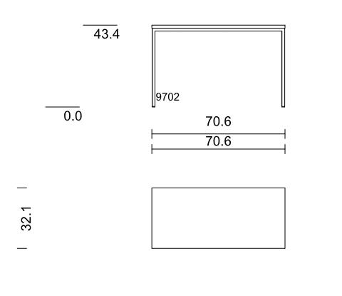 now! by hülsta. coffee tables | Couchtisch CT 17-1 | H: 43,4 cm | B: 70,6 cm | T: 32,1 cm