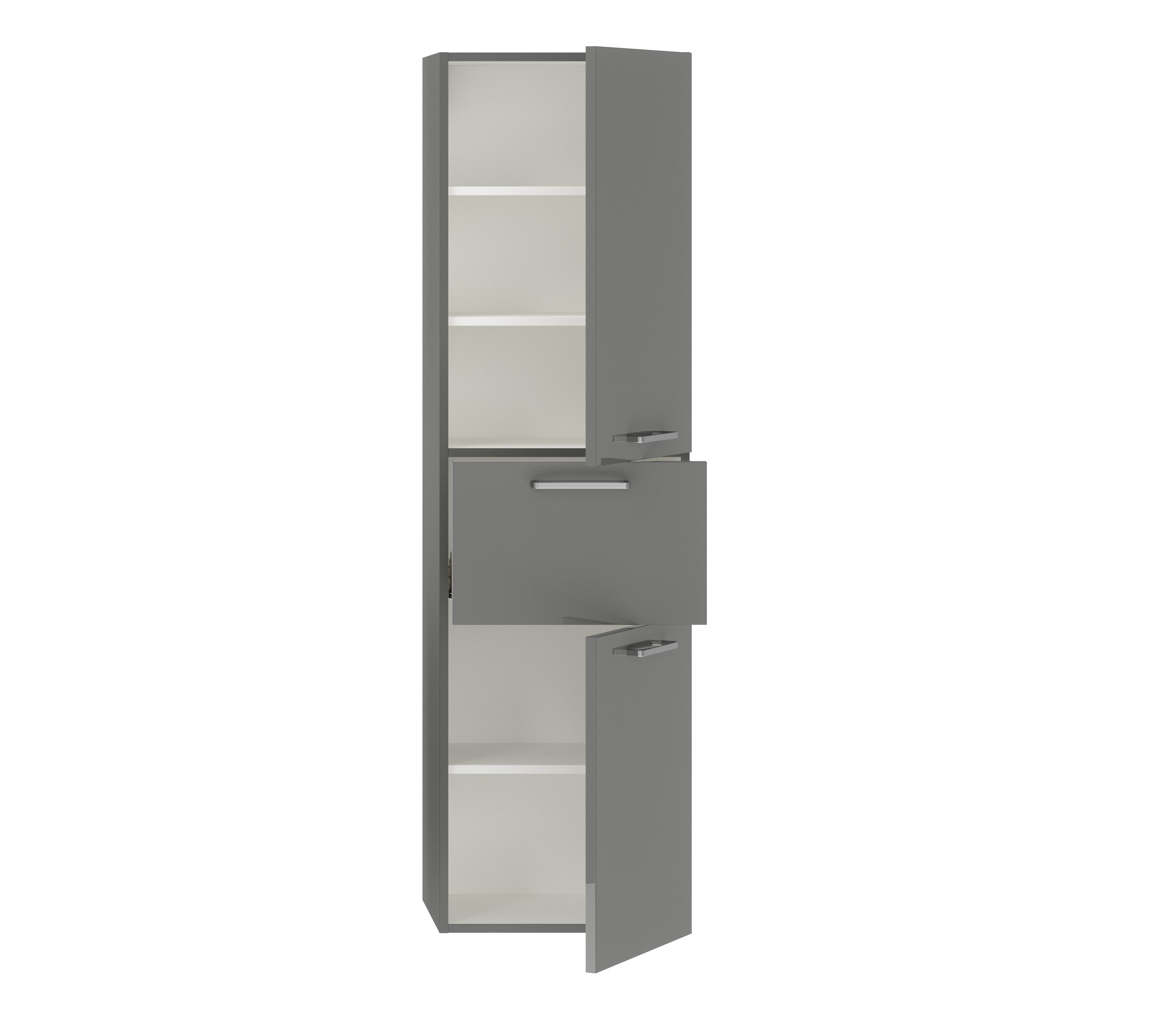 badschrank grau zwei türen eine schublade mit metallgriff nobilia