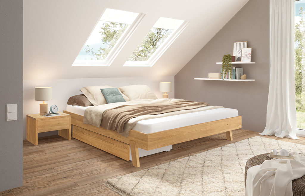 Hasena - Trento Bett Molino | Rahmen Trento 16 | Füße Getano | konfigurierbar