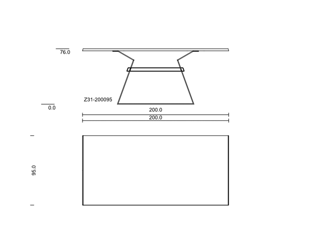 L x B 200,0 x 95,0 cm 