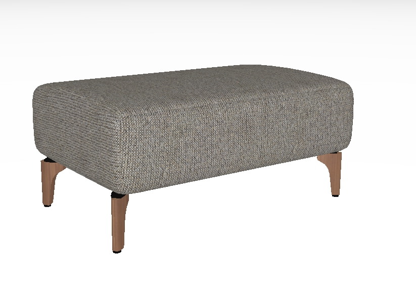 creation by Rolf Benz CR.470 - Polsterbank | 96 x 47 cm graue Polsterbank mit Nussbaumfüßen cr470 creation by rof benz