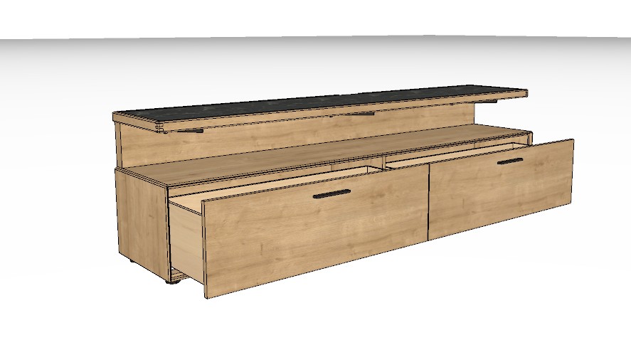 Wöstmann WM 2520 - Lowboard | Type 1151 | B: 211,9 cm | Wildeiche massiv, Keramik
