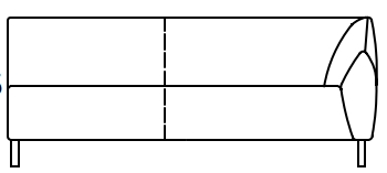 Illustration eines Sofaelements vor weißem Hintergrund freistil Rolf Benz 132