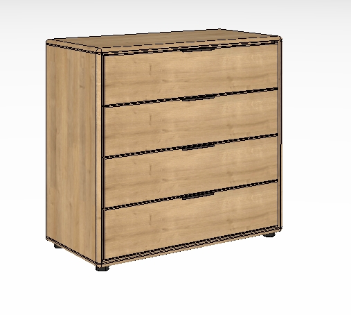 Wöstmann WSM 1600 - Kommode mit Schubkästen (2952) | Wildeiche massiv | 2 Größen konfigurierbar Holzkommode mit vier Schubladen, ideal für Schlafzimmer oder Wohnzimmer