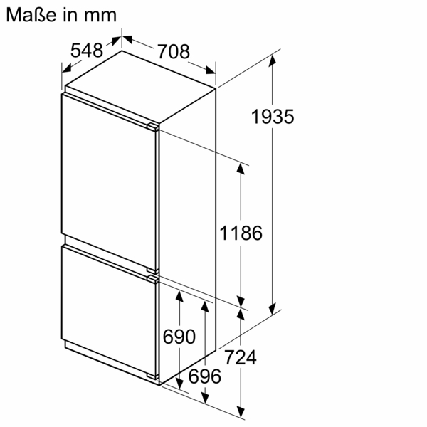 Siemens studioLine KB96NSDD0 iQ500 Einbau-Kühl-Gefrier-Kombination 193.5 x 70.8 cm Flachscharnier mit Softeinzug