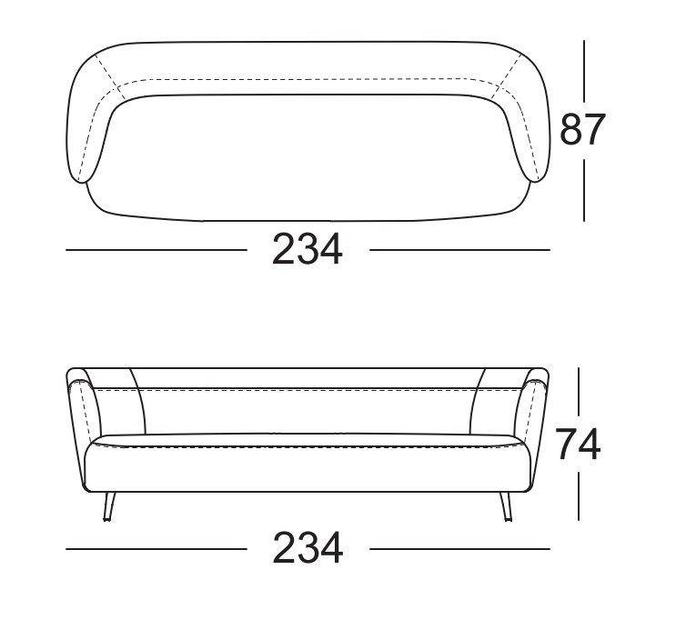 234 cm | Sitzbreite: 189 cm