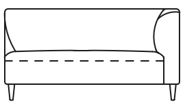 Illustration eines Sofaelements vor weißem Hintergrund freistil Rolf Benz 160