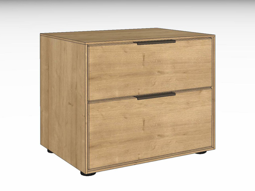 Wöstmann WSM 4300 - Konsole (1542), 2 Schubkästen | Wildeiche massiv | 2 Größen konfigurierbar Aktenschrank aus Holz mit zwei geräumigen Schubladen, ideal für Büro oder Homeoffice