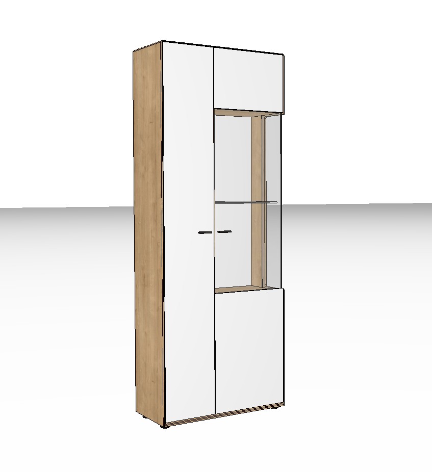 weiß brauner Schranke vor weißem Hintergrund