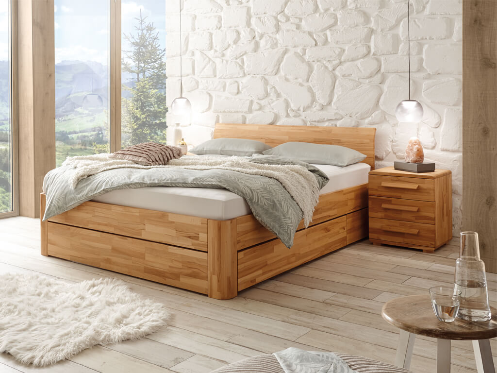 Hasena - Function Bett Bellissimo | mit Stauraum | Kopfteil Vola | alle Größen & Farben konfigurierbar