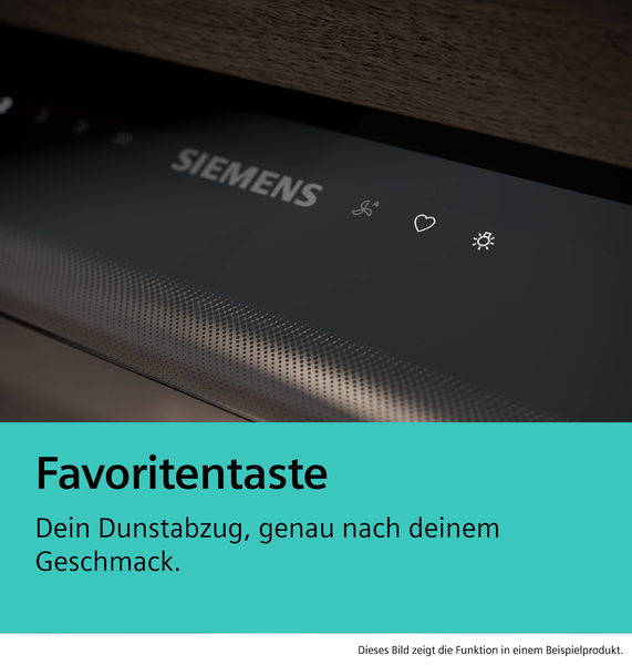 Makroaufnahme des Touch-Bedienfelds, fokussiert auf das Herz-Symbol zur Speicherung individueller Einstellungen.