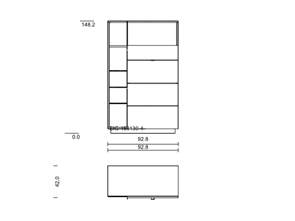 Wimmer. Signatura | Highboard | 1 Schublade | 3 Türen | 153130/153131