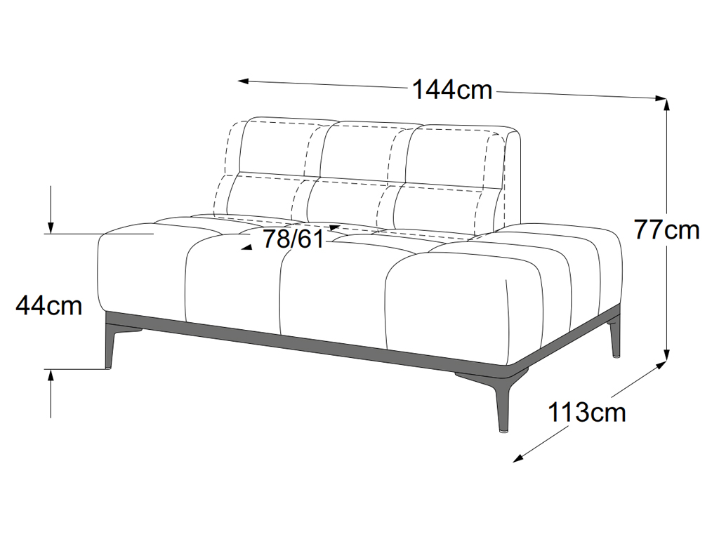 designwerk Oasis - 2HT rechts | B: 142 cm | mit Rückenverstellung | D115521