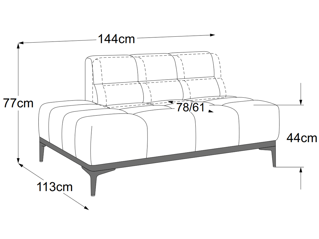 designwerk Oasis - 2HT links | B: 142 cm | mit Rückenverstellung | D115520