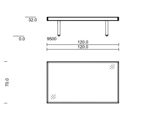 Wöstmann WM 2520 - Couchtisch | Type 9500 | B: 120,0  cm | Wildeiche massiv, Keramikplatte