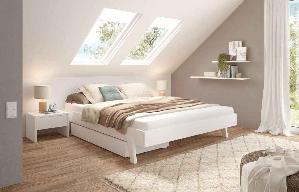 Hasena - Trento Bett Molino | Rahmen Trento 16 | Füße Getano | konfigurierbar