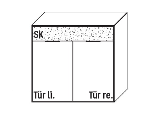2950ASB | Front Holz / Steinfurnier-Akzent inkl. Beleuchtung