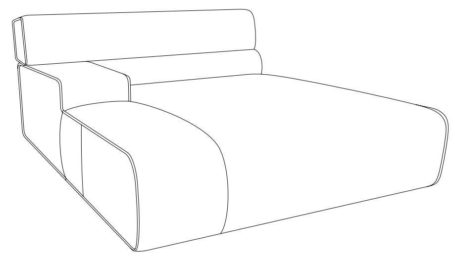 DW.C.D081121/D081122 designwerk Colosseo - Recamiere Armteil | B: 140 cm | ohne Funktion | D081121/D081122