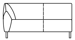 Illustration eines Sofaelements vor weißem Hintergrund freistil Rolf Benz 132