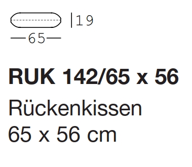 Rückenkissen mit den Maßen 65 x 56 cm, Modell RUK 142/65 x 56