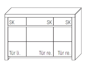 WM.SO.2550 Wöstmann. Soleo 3000 | Sideboard | Type 2550 | B: 152,3 cm