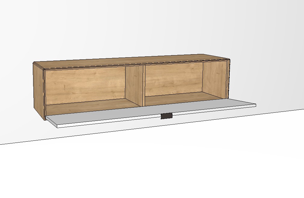 weiß braunes Lowboard vor weißem Hintergrund