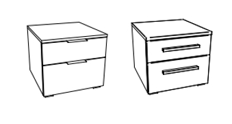 HA.7814 Hasena - Selezino Nachttisch Twia | 2 Schubladen | B: 45 cm | alles Ausführungen konfigurierbar 