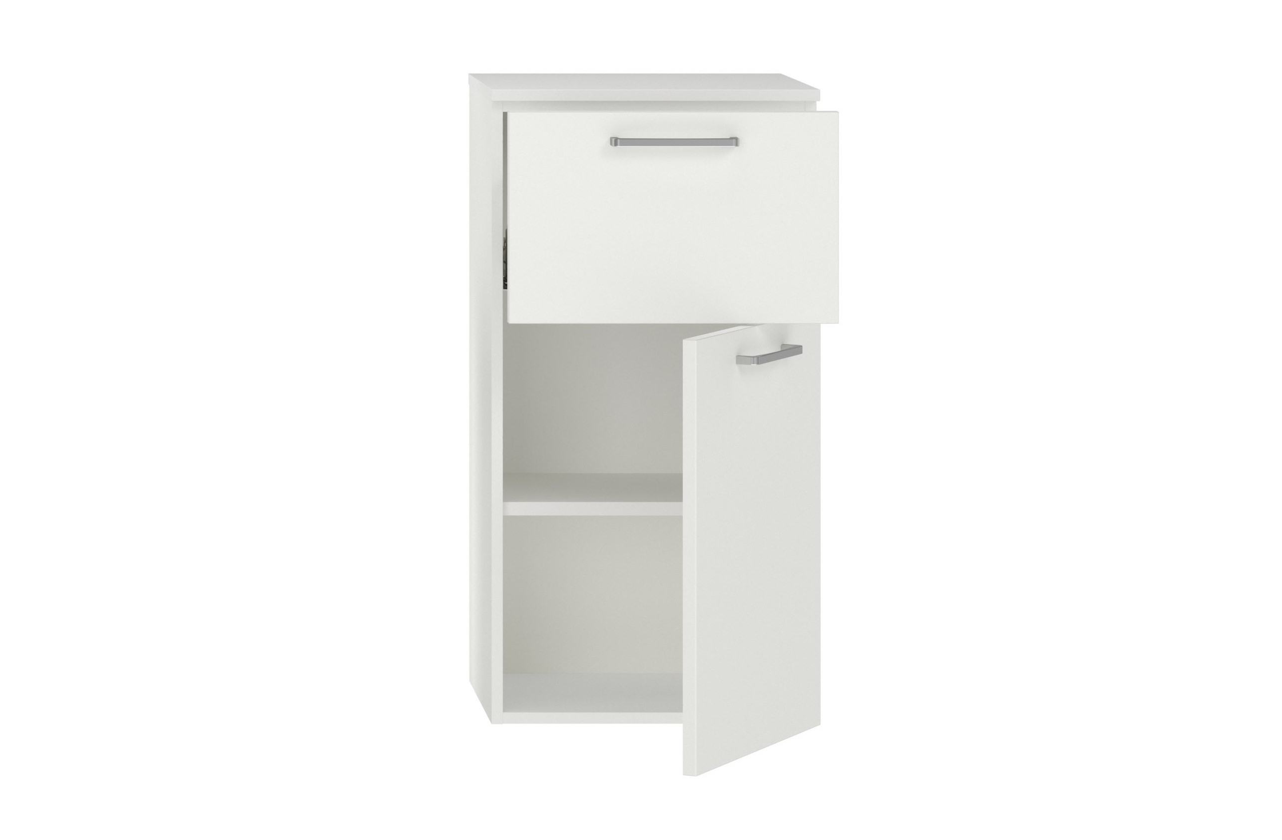 Badschrank weiß mit Tür und Schublade nobilia