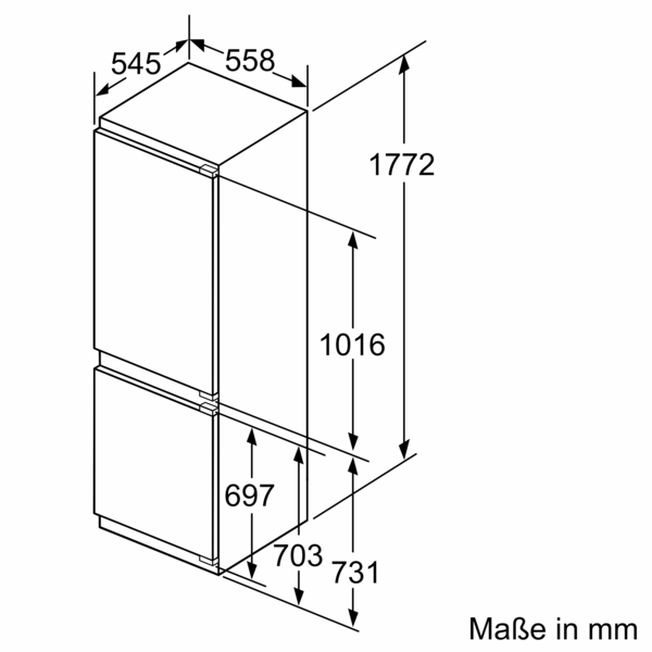 Siemens studioLine KI86FHDD0 iQ700 Einbau-Kühl-Gefrier-Kombination mit Gefrierbereich unten | 177.2 x 55.8 cm