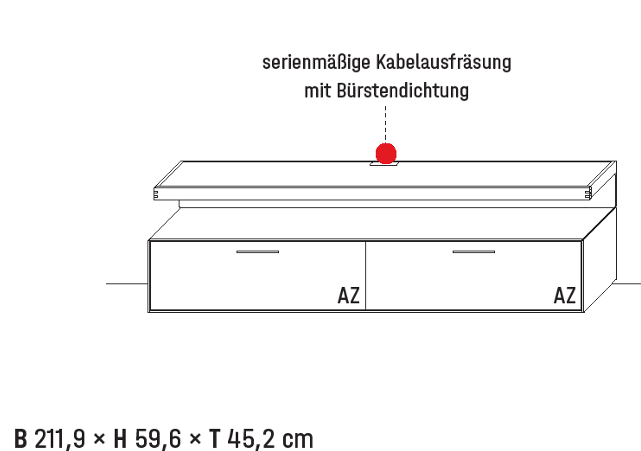 Wöstmann WM 2520 - Lowboard | Type 1161 | B: 211,9 cm | Wildeiche massiv