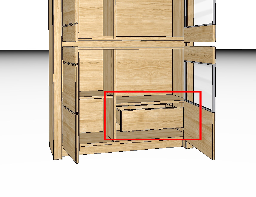 Innenschubkasten im unteren Bereich (unten) 