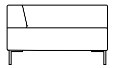 Illustration eines Sofaelements vor weißem Hintergrund freistil Rolf Benz 185