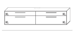 Illustration eines Lowboards vor weißem Hintergrund