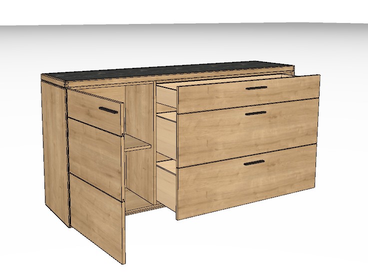 Wöstmann WM 2520 - Sideboard |  Type 2853/2854 | B: 181,9 cm | Wildeiche massiv, Keramik
