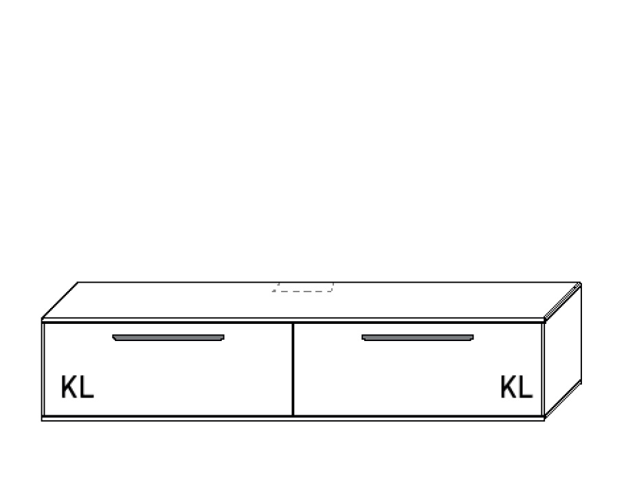 Illustration eines Lowboards vor weißem Hintergrund