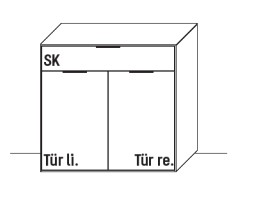 WM.5100.2950 Wöstmann WSM 5100 - Kommode (2950), 2 Türen, 1 Schubkasten | B 91,9 cm | Wildeiche massiv 