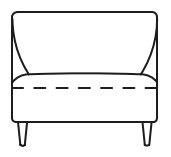 Illustration eines Sofaelements vor weißem Hintergrund freistil Rolf Benz 160