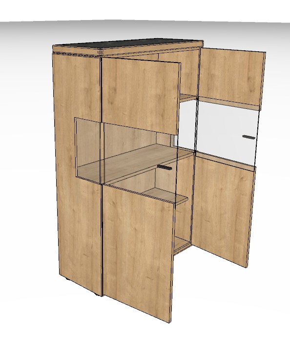 Wöstmann WM 2520 - Highboard | Type 4940 | B: 91,9 cm | Wildeiche massiv, Keramik