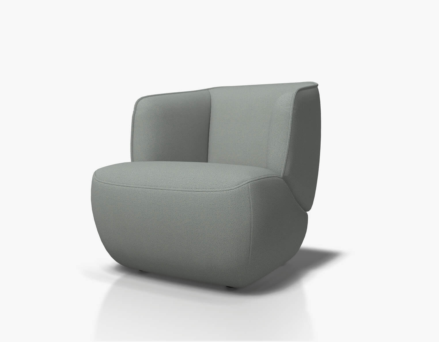 Rolf Benz 384 - Sessel (Loungesessel) | Stoff, wasserblau 26.262 Stilvoller und bequemer, moderner grauer Sessel mit abgerundeten Kanten, ideal für Wohnzimmer.