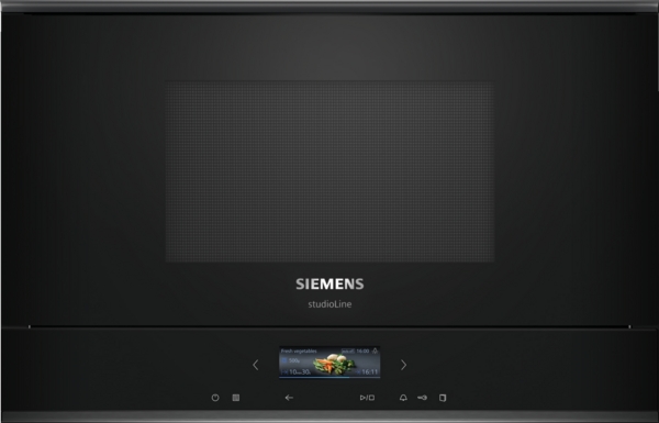 Siemens studioLine BF922L1B1 iQ700 Einbau-Mikrowelle Schwarz, Edelstahl