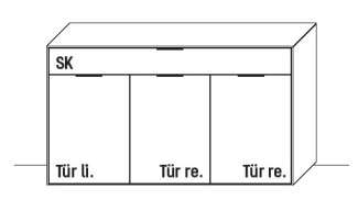 WM.5100.2550 Wöstmann WSM 5100 - Kommode (2550), 1 Schubkasten, 3 Türen | B 151,9 cm | Wildeiche massiv 