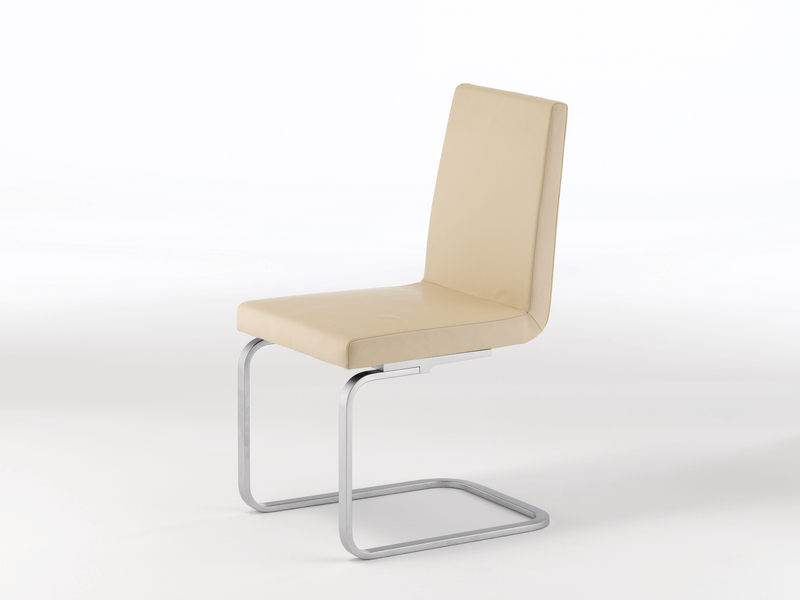 Rolf Benz 620 - Stuhl mit Freischwingerfuß freischwinger Stuhl in beige mit chromgestell